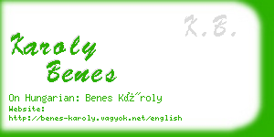 karoly benes business card